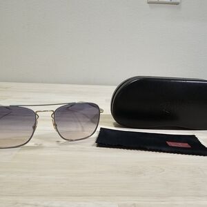 Ray-Ban Grey & Gold Aviator Sunglasses